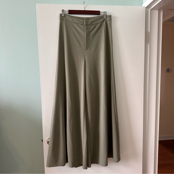H&M Pants & Jumpsuits Hm Sage Green Ultra Wide Leg High Waisted